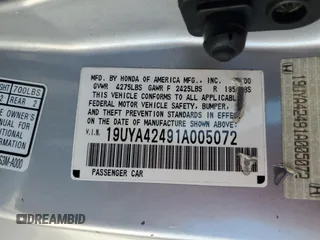 2001 Acura CL with VIN 19UYA42491A005072, listed as a Copart auction lot 43220795 with 0 mi miles and Non Repairable. Bid and sale history available at carsss.com. Image 13.