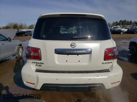 2019 Nissan Armada Platinum with VIN JN8AY2NE9K9758483, listed as a Copart auction lot 42636495 with 43,952 mi miles and Salvage Title. Bid and sale history available at carsss.com. Image 6.