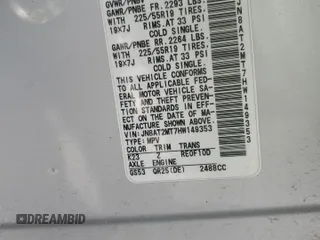 2017 Nissan Rogue SV z VIN JN8AT2MT7HW149353, wystawiony jako Copart lot #46567735 z przebiegiem 106 352 mil mil oraz Szkoda całkowita • Salvage title. Historia ofert i sprzedaży dostępna na DreamBid. Obrazek 14.
