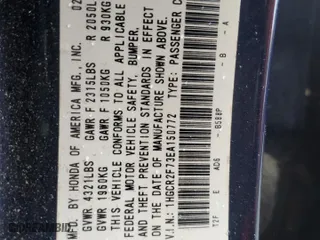 2014 Honda Accord Sedan EX with VIN 1HGCR2F73EA150772, listed as a Copart auction lot 50405695 with 0 mi miles and Salvage Title. Bid and sale history available at carsss.com. Image 12.