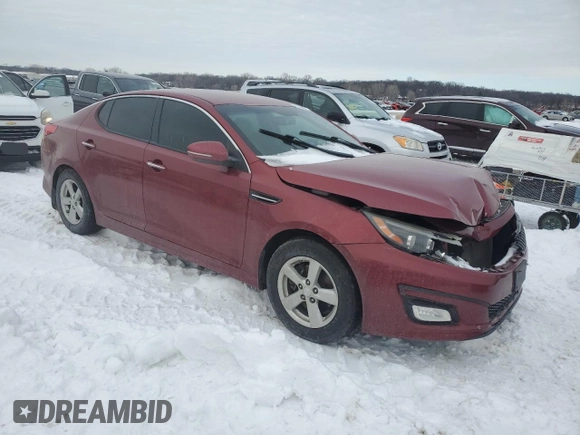 2015 Kia Optima LX with VIN 5XXGM4A71FG357958, listed as a Copart auction lot 87884555 with 51,022 mi miles and Salvage Title. Bid and sale history available at carsss.com. Image 4.