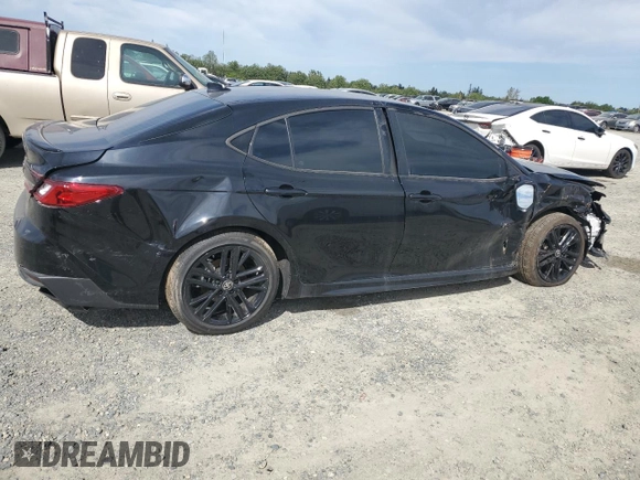 2025 Toyota Camry LE with VIN 4T1DAACK2SU088820, listed as a Copart auction lot 52453465 with 989 mi miles and Salvage Title. Bid and sale history available at carsss.com. Image 3.
