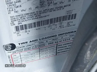 2010 Ford Expedition SSV с VIN 1FMJU1F59AEB51677, выставлен на аукционе IAAI как лот 40580840 с пробегом Не указан миль и . История ставок и продаж доступна на DreamBid. Изображение 9.