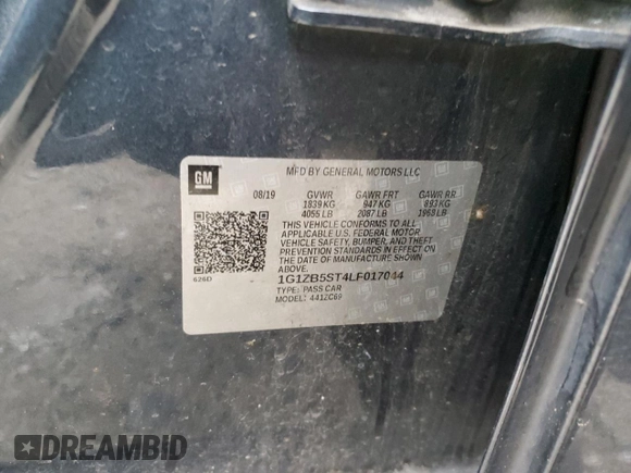 2020 Chevrolet Malibu LS with VIN 1G1ZB5ST4LF017044, listed as a Copart auction lot 88201805 with 132,772 mi miles and Salvage Title. Bid and sale history available at DreamBid. Image 12.