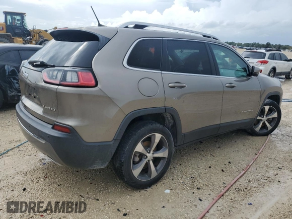 2019 Jeep Cherokee Limited with VIN 1C4PJLDNXKD160045, listed as a Copart auction lot 66154223 with 54,820 mi miles and . Bid and sale history available at DreamBid. Image 3.