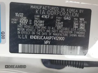 2023 Kia Seltos S z VIN KNDEUCAA6P7412900, wystawiony jako Copart lot #57625615 z przebiegiem 23 085 mil mil oraz Szkoda całkowita • Salvage title. Historia ofert i sprzedaży dostępna na DreamBid. Obrazek 13.