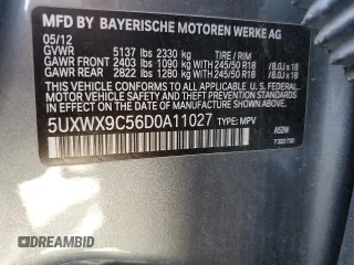 2013 BMW X3 xDrive28i with VIN 5UXWX9C56D0A11027, listed as a Copart auction lot 52176525 with 215,712 mi miles and Clean Title. Bid and sale history available at carsss.com. Image 13.