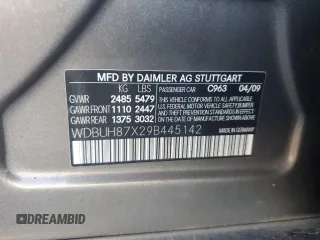 2009 Mercedes-Benz E 350 with VIN WDBUH87X29B445142, listed as a Copart auction lot 41765205 with 212,211 mi miles and Salvage Title. Bid and sale history available at DreamBid. Image 12.