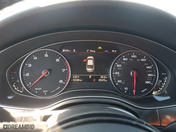 2017 Audi A6 Premium Plus with VIN WAUF2AFC7HN025825, listed as a Copart auction lot 42182175 with 87,473 mi miles and Salvage Title. Bid and sale history available at carsss.com. Image 9.