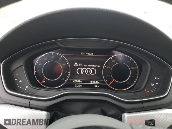 2018 Audi A5 Sportback Prestige with VIN WAUCNCF50JA100949, listed as a Copart auction lot 72692233 with 42,782 mi miles. Bid and sale history available at carsss.com. Image 9.