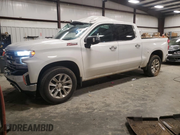 2020 Chevrolet Silverado 1500 LTZ with VIN 3GCUYGED5LG407858, listed as a Copart auction lot 89135715 with 86,088 mi miles and Salvage Title. Bid and sale history available at DreamBid. Image 1.