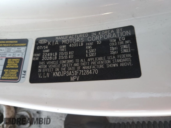 2015 Kia Soul + with VIN KNDJP3A51F7128470, listed as a Copart auction lot 53476595 with 81,650 mi miles and Salvage Title. Bid and sale history available at DreamBid. Image 15.