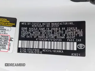 2007 Toyota Solara SE with VIN 4T1CA30P47U124134, listed as a IAAI auction lot 41954222 with 189,590 mi miles and . Bid and sale history available at DreamBid. Image 9.