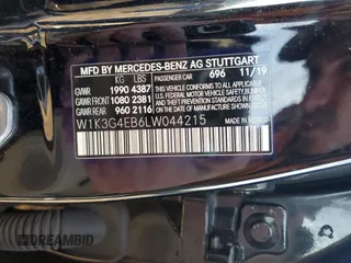 2020 Mercedes-Benz A 220 with VIN W1K3G4EB6LW044215, listed as a Copart auction lot 43212485 with 58,428 mi miles and Salvage Title. Bid and sale history available at DreamBid. Image 14.