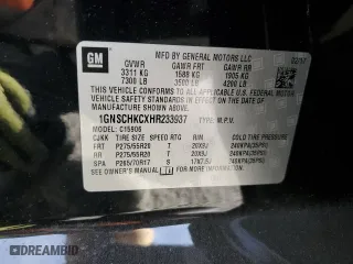 2017 Chevrolet Suburban LT with VIN 1GNSCHKCXHR233937, listed as a Copart auction lot 86526814 with 163,210 mi miles and Salvage Title. Bid and sale history available at carsss.com. Image 15.