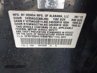 2014 Acura MDX Technology z VIN 5FRYD3H47EB007857, wystawiony jako IAAI lot #41732458 z przebiegiem 173 435 mil mil oraz . Historia ofert i sprzedaży dostępna na DreamBid. Obrazek 9.