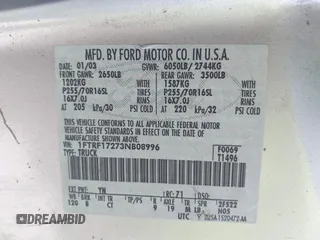 2003 Ford F-150 XL with VIN 1FTRF17273NB08996, listed as a IAAI auction lot 41799869 with Not Provided miles and . Bid and sale history available at DreamBid. Image 9.
