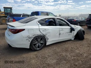2020 Infiniti Q50 Luxe with VIN JN1EV7AR0LM253462, listed as a Copart auction lot 64016965 with 47,442 mi miles and Non repairable. Bid and sale history available at DreamBid. Image 3.