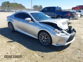 2016 Lexus RC 300 F Sport with VIN JTHSM5BC9G5000804, listed as a IAAI auction lot 41692220 with 124,112 mi miles and . Bid and sale history available at carsss.com. Image 1.