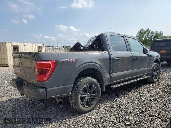 2021 Ford F-150 XL with VIN 1FTFW1E8XMFC22903, listed as a Copart auction lot 57840855 with 66,127 mi miles and Salvage title. Bid and sale history available at DreamBid. Image 3.