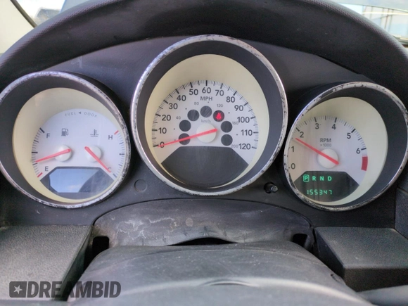 2008 Dodge Caliber SXT with VIN 1B3HB48B58D582130, listed as a Copart auction lot 49707155 with 155,347 mi miles and Salvage Title. Bid and sale history available at DreamBid. Image 9.