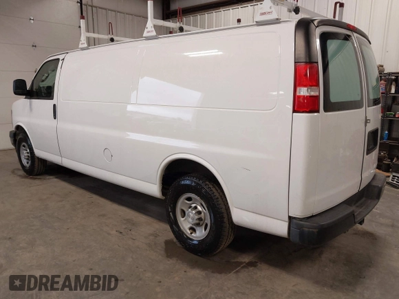 2017 Chevrolet Express Cargo Van with VIN 1GCWGBFF3H1186362, listed as a IAAI auction lot 41943220 with 163,229 mi miles. Bid and sale history available at carsss.com. Image 3.