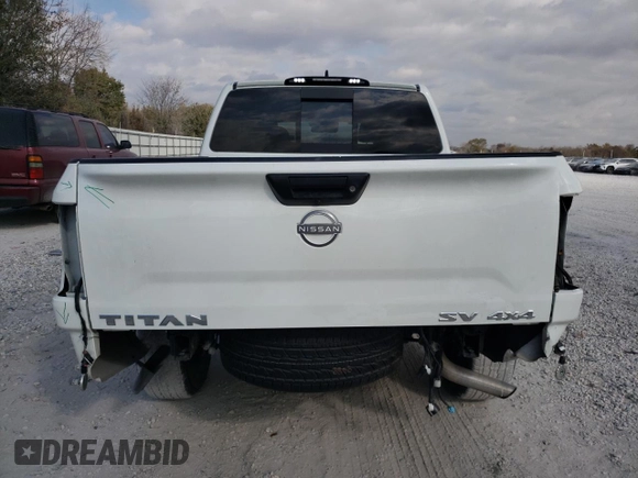 2024 Nissan Titan SV with VIN 1N6AA1EC6RN100286, listed as a Copart auction lot 78082024 with 24,336 mi miles and Salvage title. Bid and sale history available at DreamBid. Image 6.