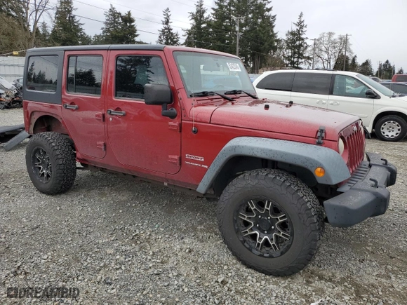 2012 Jeep Wrangler Unlimited Sport with VIN 1C4BJWDG1CL135894, listed as a Copart auction lot 52422245 with 143,670 mi miles and Salvage Title. Bid and sale history available at carsss.com. Image 4.