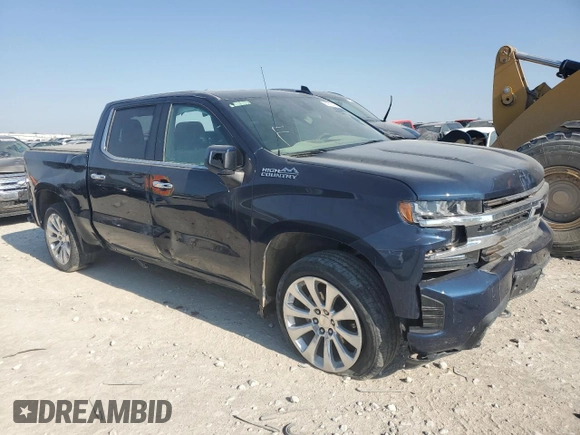 2022 Chevrolet Silverado 1500 High Country with VIN 1GCUYHED4NZ235024, listed as a Copart auction lot 87676305 with 44,990 mi miles and Salvage Title. Bid and sale history available at DreamBid. Image 4.