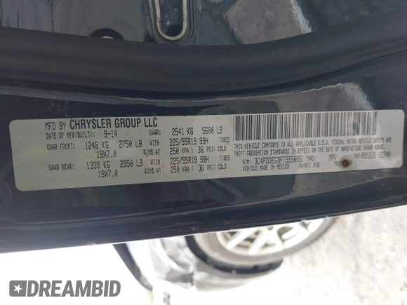 2015 Dodge Journey R/T with VIN 3C4PDDEG3FT555035, listed as a IAAI auction lot 41067936 with 214,244 mi miles and . Bid and sale history available at DreamBid. Image 9.