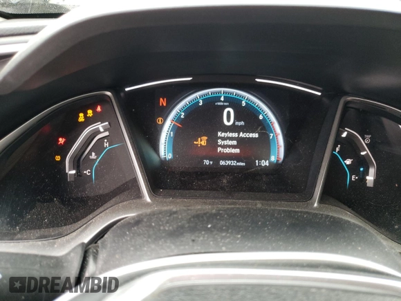 2017 Honda Civic EX-L with VIN 19XFC1F73HE201731, listed as a Copart auction lot 60104785 with 63,932 mi miles and Salvage title. Bid and sale history available at DreamBid. Image 9.