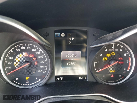 2018 Mercedes-Benz C 43 AMG with VIN 55SWF6EB9JU267340, listed as a Copart auction lot 55448435 with 80,303 mi miles and Clean Title. Bid and sale history available at carsss.com. Image 9.