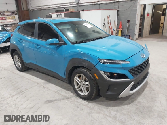 2022 Hyundai Kona SE with VIN KM8K2CAB4NU878255, listed as a IAAI auction lot 41630995 with 36,856 mi miles. Bid and sale history available at carsss.com. Image 1.