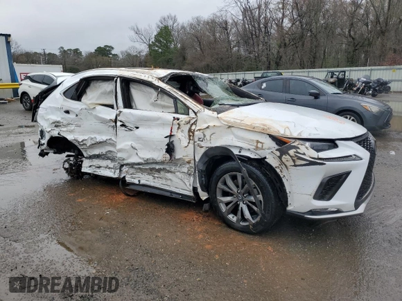 2020 Lexus NX 300 F Sport with VIN JTJSARBZ1L5019473, listed as a Copart auction lot 45130845 with Not provided miles and Salvage title. Bid and sale history available at DreamBid. Image 4.