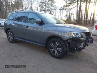 2017 Nissan Pathfinder SV with VIN 5N1DR2MM5HC619196, listed as a IAAI auction lot 41410299 with 105,446 mi miles. Bid and sale history available at carsss.com. Image 1.