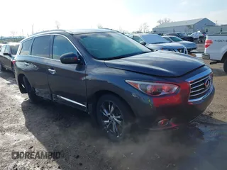 2013 Infiniti JX35 with VIN 5N1AL0MM4DC303338, listed as a IAAI auction lot 41961761 with 170,572 mi miles. Bid and sale history available at carsss.com. Image 1.