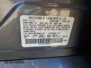 2022 Infiniti Q50 LUXE with VIN JN1EV7BR7NM341197, listed as a Copart auction lot 48691555 with 35,895 mi miles and Salvage Title. Bid and sale history available at carsss.com. Image 15.