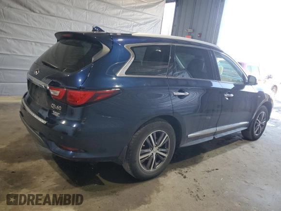 2017 Infiniti QX60 with VIN 5N1DL0MMXHC546218, listed as a Copart auction lot 47448695 with 122,427 mi miles and Salvage Title. Bid and sale history available at carsss.com. Image 3.