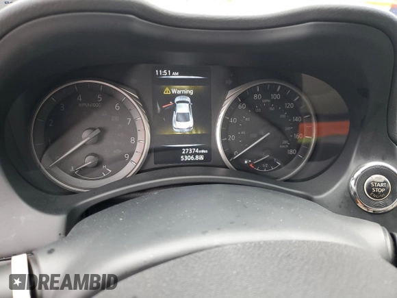 2021 Infiniti Q60 Luxe with VIN JN1EV7KL6MM470350, listed as a Copart auction lot 84838574 with 27,374 mi miles and Salvage title. Bid and sale history available at DreamBid. Image 9.