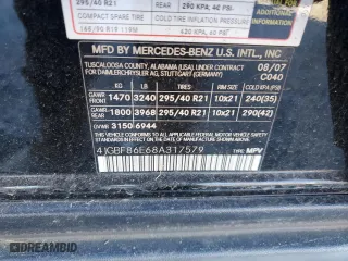 2008 Mercedes-Benz GL-Class 5.5L with VIN 4JGBF86E68A317579, listed as a Copart auction lot 41384815 with 149,318 mi miles and Salvage Title. Bid and sale history available at carsss.com. Image 15.