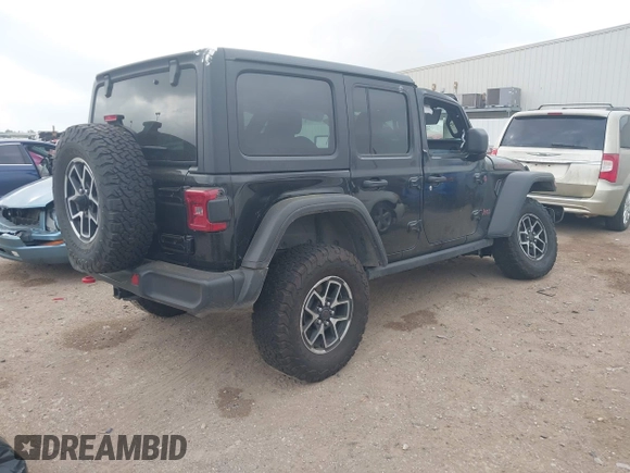 2024 Jeep Wrangler Rubicon with VIN 1C4PJXFG6RW337596, listed as a IAAI auction lot 41958788 with 15,942 mi miles and . Bid and sale history available at DreamBid. Image 4.