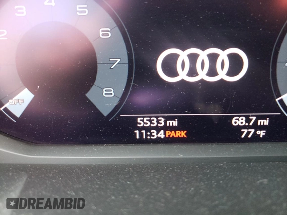2022 Audi Q3 S line Premium Plus with VIN WA1EECF31N1007643, listed as a Copart auction lot 49499692 with 5,533 mi miles. Bid and sale history available at carsss.com. Image 8.