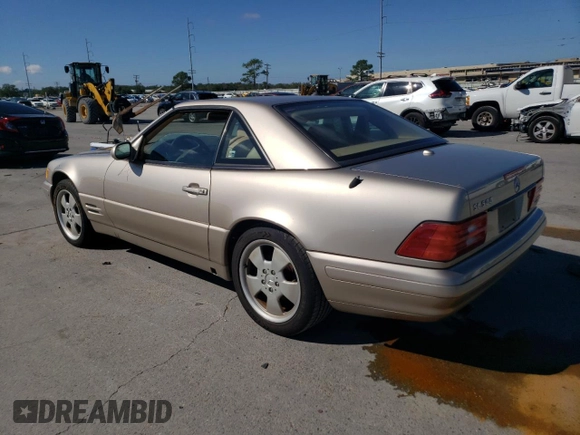 2000 Mercedes-Benz SL-Class with VIN WDBFA68F0YF188299, listed as a Copart auction lot 79522494 with 125,295 mi miles and Salvage Title. Bid and sale history available at carsss.com. Image 2.