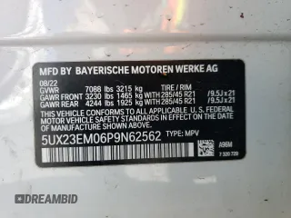 2023 BMW X7 xDrive40i z VIN 5UX23EM06P9N62562, wystawiony jako Copart lot #44948594 z przebiegiem 35 091 mil mil oraz Szkoda całkowita • Salvage title. Historia ofert i sprzedaży dostępna na DreamBid. Obrazek 13.