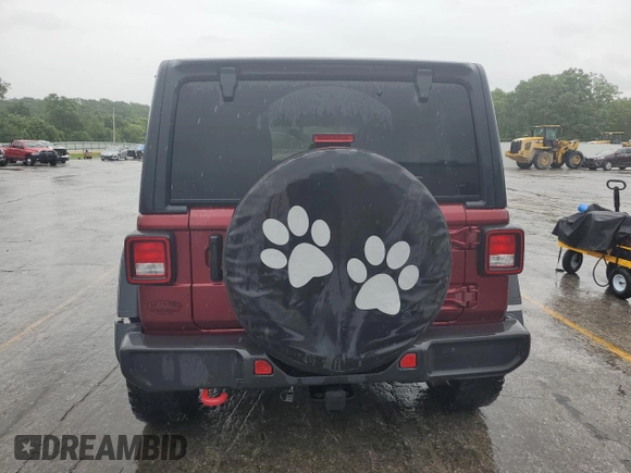 2021 Jeep Wrangler Unlimited Rubicon with VIN 1C4HJXFN1MW695586, listed as a Copart auction lot 59140415 with 47,059 mi miles and Salvage title. Bid and sale history available at DreamBid. Image 6.