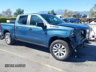 2024 Chevrolet Silverado 1500 Custom with VIN 3GCPABEK0RG293473, listed as a IAAI auction lot 41866907 with 21,266 mi miles and . Bid and sale history available at DreamBid. Image 1.