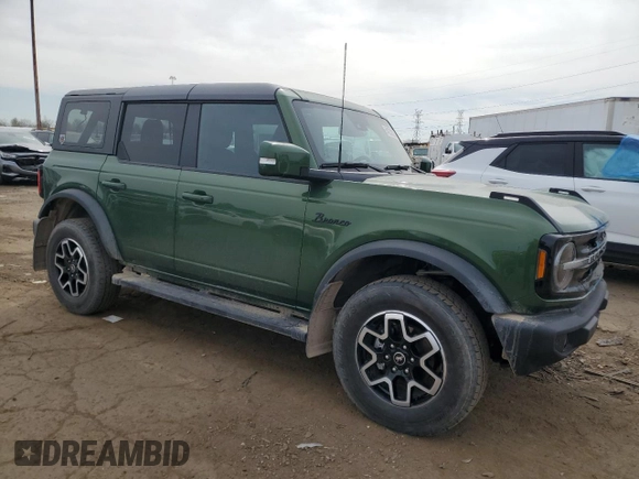 2022 Ford Bronco with VIN 1FMEE5BP9NLB50804, listed as a Copart auction lot 54220825 with 22,080 mi miles and Salvage title. Bid and sale history available at DreamBid. Image 4.