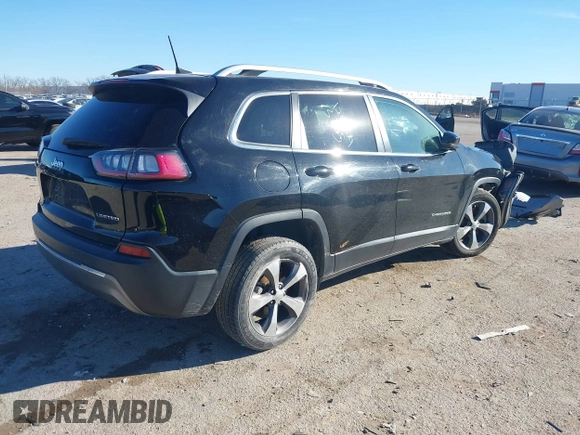2020 Jeep Cherokee Limited with VIN 1C4PJLDB8LD577123, listed as a IAAI auction lot 41220273 with 92,573 mi miles. Bid and sale history available at carsss.com. Image 4.