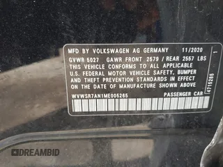 2021 Volkswagen Arteon SEL R-Line с VIN WVWSR7AN1ME005265, выставлен на аукционе IAAI как лот 42274686 с пробегом Не указан миль и . История ставок и продаж доступна на DreamBid. Изображение 9.