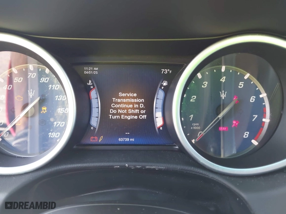 2015 Maserati Ghibli with VIN ZAM57XSA5F1129883, listed as a IAAI auction lot 41920750 with 63,739 mi miles. Bid and sale history available at carsss.com. Image 7.